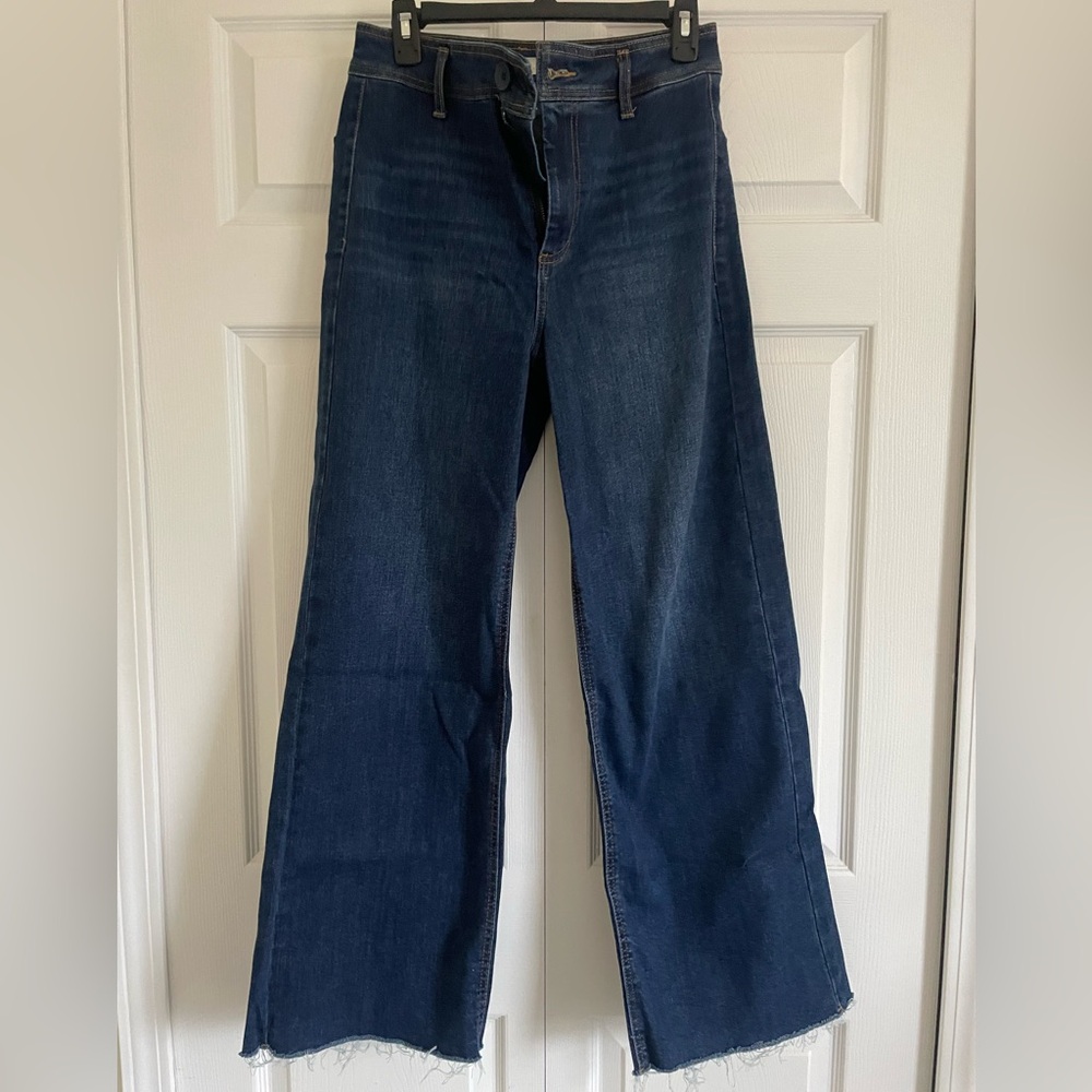 Oat Dark Blue Wide-Leg Jeans